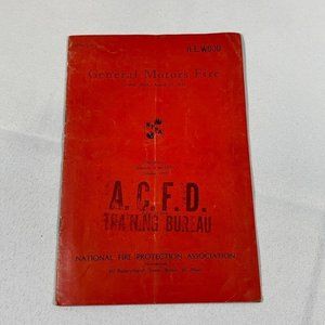 VTG Rare 1953 NFPA General Motors Fire Book Training Fire Department Book